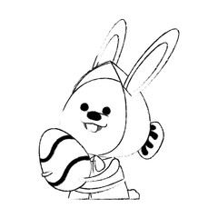 easter bunny with egg  icon image vector illustration design 