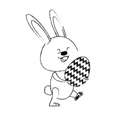 easter bunny with egg  icon image vector illustration design 