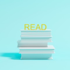 white book on pastel background for copyspace.