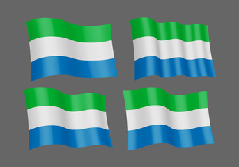 Waving flag of Sierra Leone