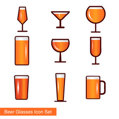 Beer Glasses Icon Set