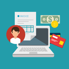 invoice pay concept isolated icon vector illustration design