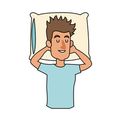 man sleeping icon image vector illustration design 