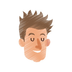 happy man with closed eyes icon image vector illustration design 