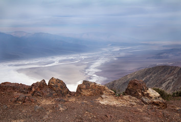 Panoramic view from Black Mountains Dante's View. Death Valley, California.