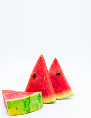 Sliced watermelon on white background