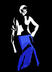 vector spanish girl dances a flamenco