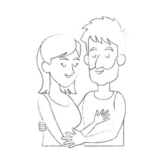 woman man couple hugging icon image vector illustration design 
