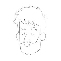 happy man with closed eyes icon image vector illustration design 