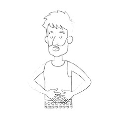 happy man with closed eyes icon image vector illustration design 