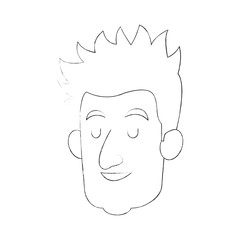 happy man with closed eyes icon image vector illustration design 