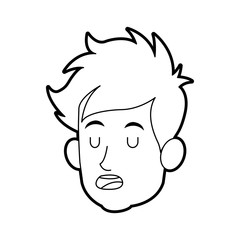 boy yawning icon image vector illustration design 