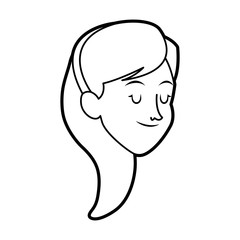 happy pretty woman with closed eyes  icon image vector illustration design 