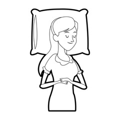 woman sleeping icon image vector illustration design 