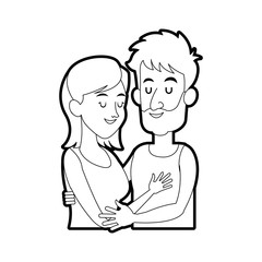 woman man couple hugging icon image vector illustration design 