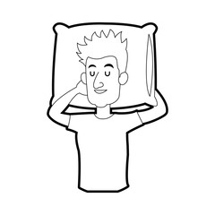 man sleeping icon image vector illustration design 