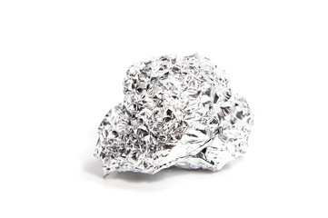 Crumpled ball of aluminum foil