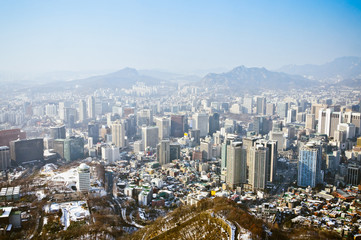 Fototapeta na wymiar Seoul scenery from the top of Seoul Tower