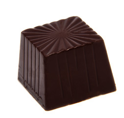Delicious chocolate candy, isolated on white
