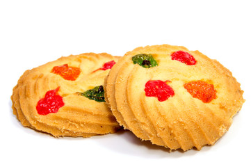 Shortbread biscuits on a white background . . .