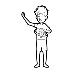 boy yawning holding dog  icon image vector illustration design 