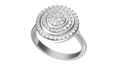 The beauty wedding ring. 3D rendering