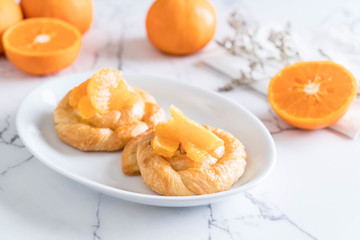 orange tart on plate