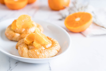 orange tart on plate