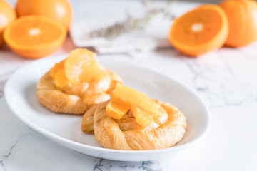 orange tart on plate