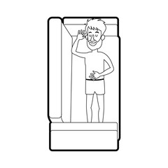 man sleeping icon image vector illustration design 