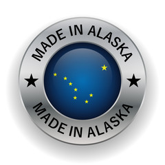 Made in Alaska grunge rubber stamp on white background, vector illustration