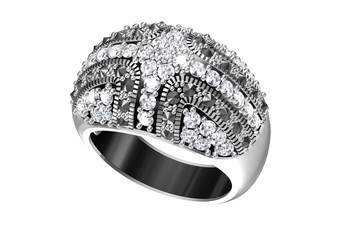 marcasite ring (3D rendering)