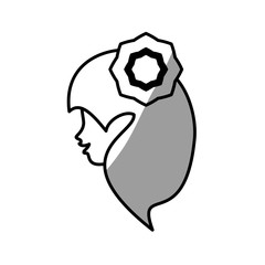 Fototapeta premium cute profile woman avatar flower vector illustration eps 10