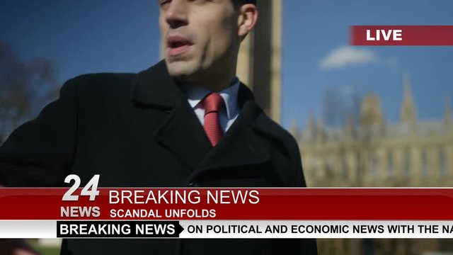  Man in business dress in London being bothered by news reporters