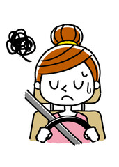 運転する女性：困惑、落ち込む
