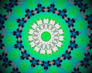Abstract extruded mandala 3D illustration