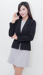 Businesswoman use of mobile phone. young woman used smart phone.