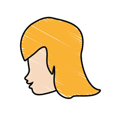 cute profile woman avatar vector illustration eps 10