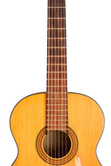 Plakat The old classical guitar on white background