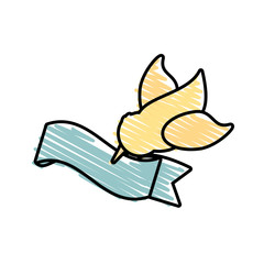 dove flying with ribbon symbol image vector illustration eps 10