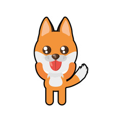 kawaii fox animal toy vector illustration eps 10