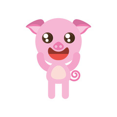 kawaii piggy animal toy vector illustration eps 10