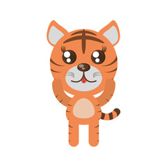 kawaii tiger animal toy vector illustration eps 10