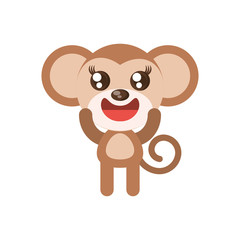 kawaii monkey animal toy vector illustration eps 10