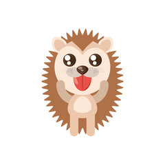 kawaii porcupine animal toy vector illustration eps 10