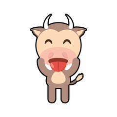 cute cow animal character funny vector illustration eps 10