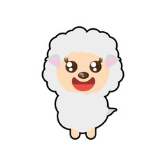 Fototapeta premium kawaii sheep animal toy vector illustration eps 10