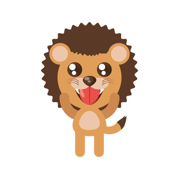 kawaii lion animal toy vector illustration eps 10