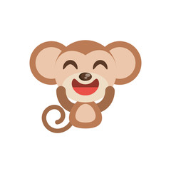 cute monkey animal character funny vector illustration eps 10