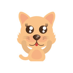 kawaii wolf animal toy vector illustration eps 10